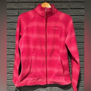 Columbia Women's Pink Full Zip Pockets Long Sleeve Fleece Jacket Size